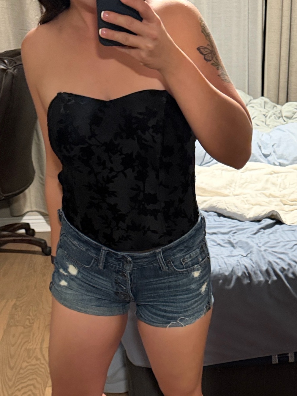 Lulus Black Floral Sleeveless Mesh Bodysuit